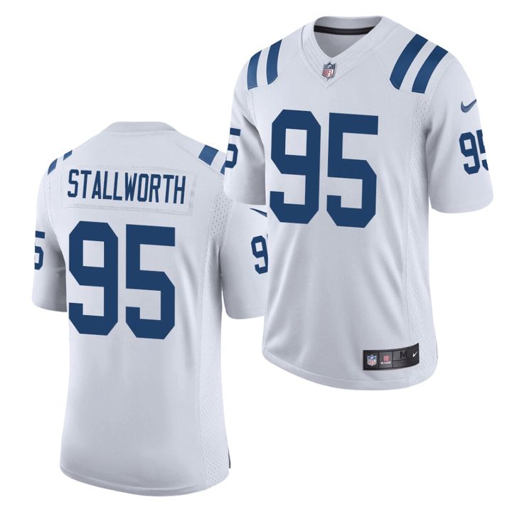 Men Indianapolis Colts #95 Taylor Stallworth Nike White Limited NFL Jersey